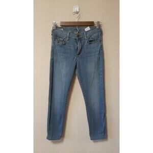 True Religion Women's Halle Mid Rise Super Skinny Jeans Made in USA